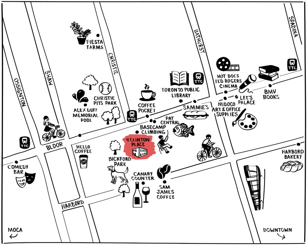 illustration of neighbourhood around Clinton Place
